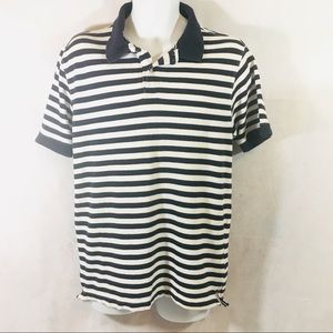 Basic Editions Mens Striped Polo Shirt Size Medium